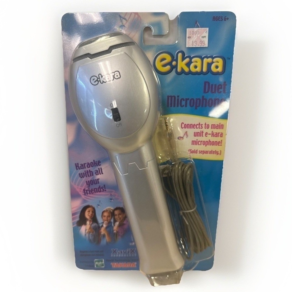 Hasbro Takara e-kara Duet Microphone Silver Vintage 2000 XaviX Karaoke Toy 11505